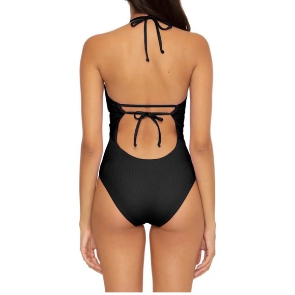 NWT BECCA Pucker Up Candice Cutout Convertible Halter One-Piece Swimsuit Sz L - Picture 3 of 11